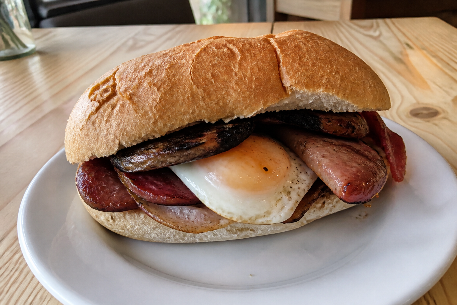 A hearty breakfast roll from Val’s Kitchen & Cafe